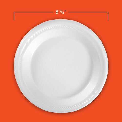Hefty Supreme Foam Disposable Lunch Plates – 8 7/8” Size, 250-Pack | Strong & Leak-Resistant Plates