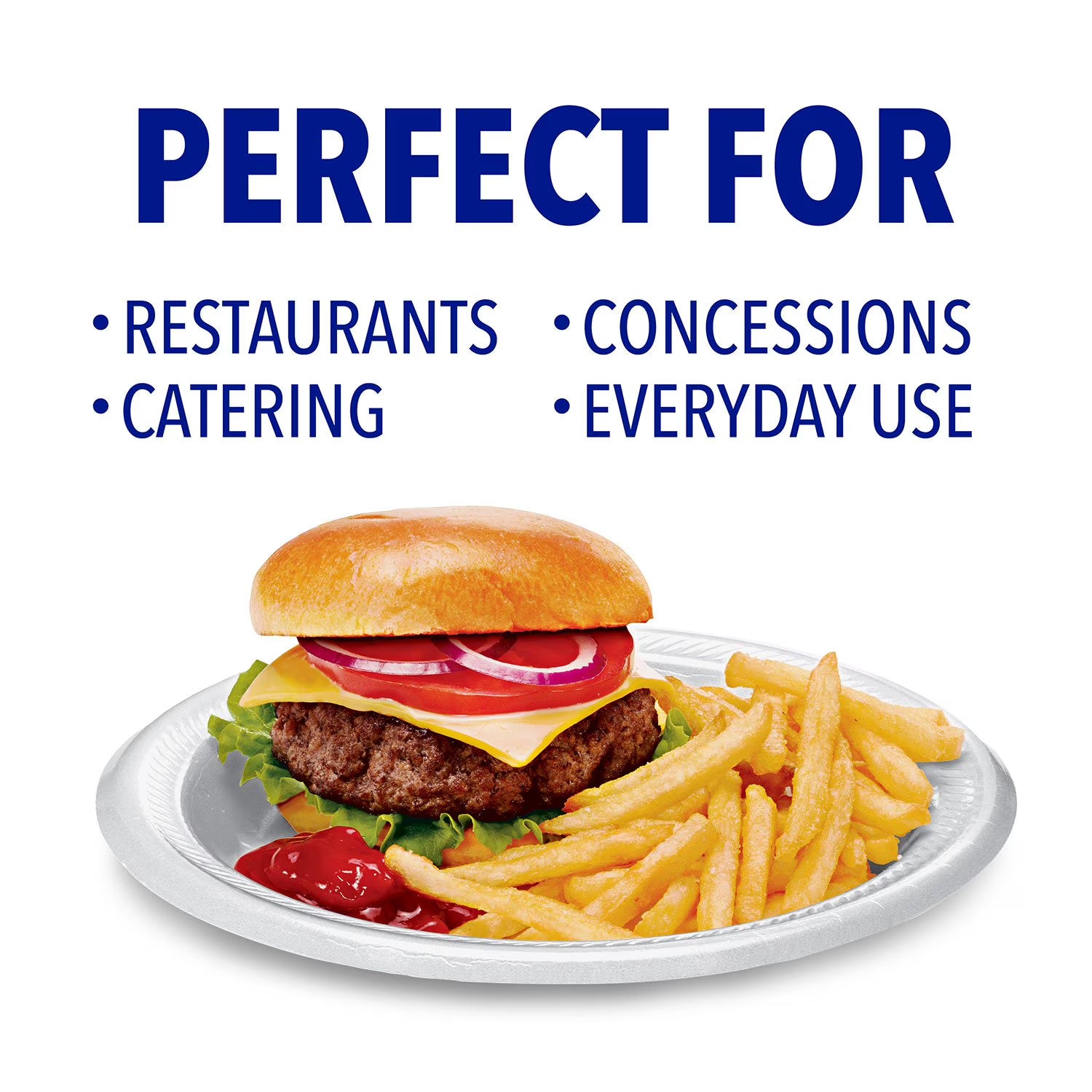 Hefty Supreme Foam Disposable Lunch Plates – 8 7/8” Size, 250-Pack | Strong & Leak-Resistant Plates